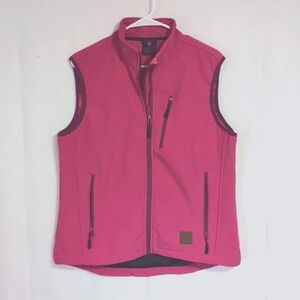 Little Donkey Andy Fuschia Water Resistant Fleece Lined Full Zip Vest Size Small